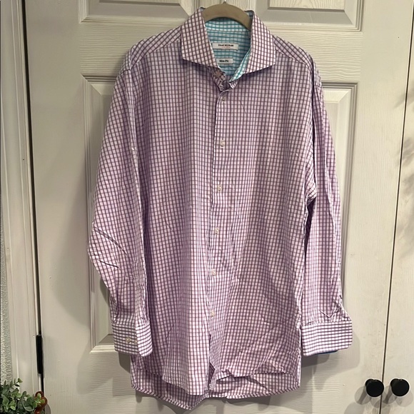 Isaac Mizrahi Other - Isaac Mizrahi Purple and White Casual Button Down Shirt
